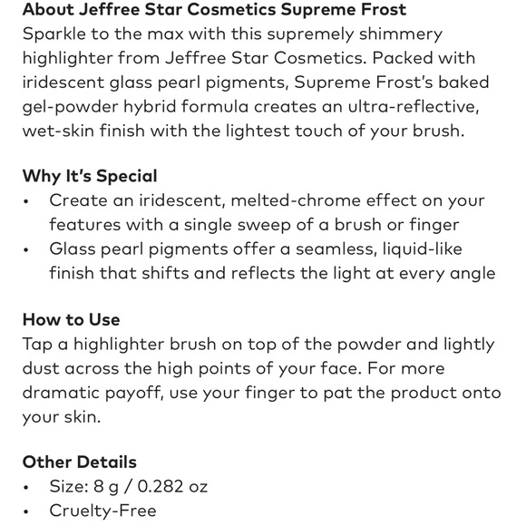 Jeffree Star “FROZEN PEACH” Supreme Frost Highlighting Powder! - Picture 10 of 10